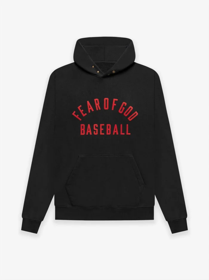 Black Fear of God Baseball Hoodie