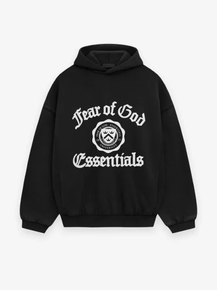 Fear of God Essentials Shrunken Hoodie Black