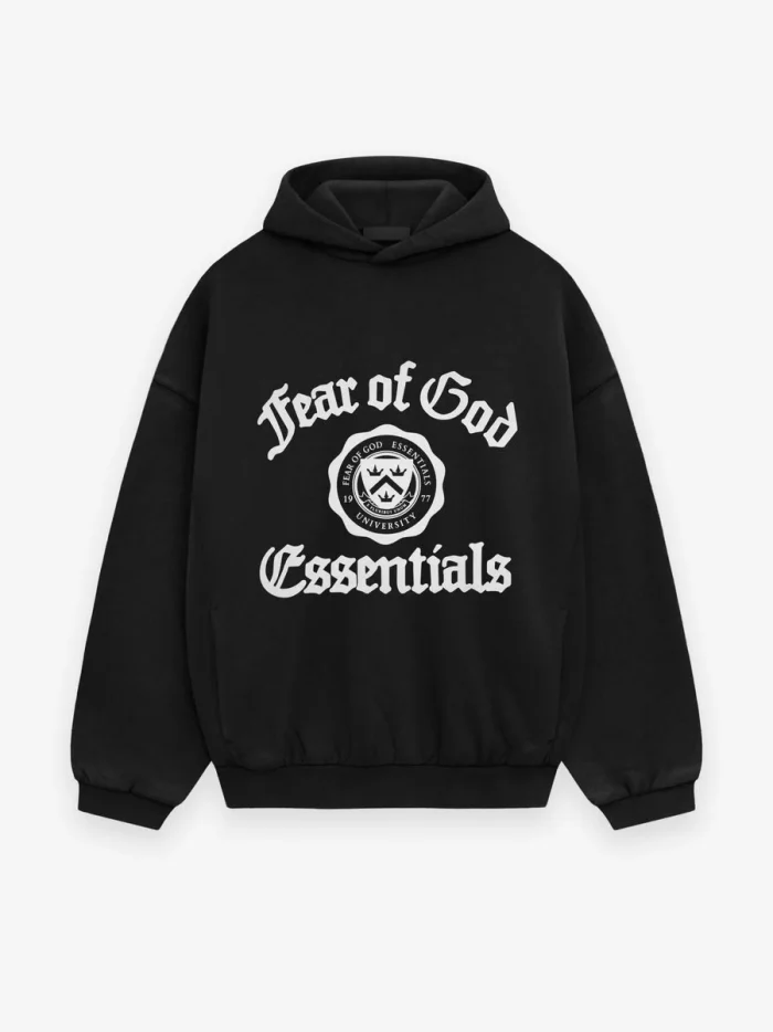 Fear of God Essentials Shrunken Hoodie Black