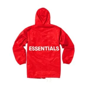 Essentials Fear of God Red Hooded Jacket